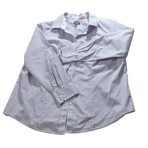 TALBOTS Pinstriped Women's Tailored Long Sleeve Shirt Size 14WP